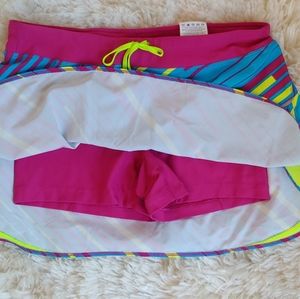 Nike Dri Fit skort/skirt medium pink yellow blue